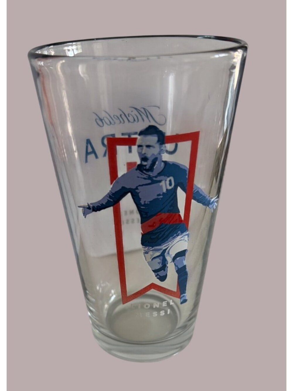 Lionel Messi Michelob Ultra Collector Glass Pint 6" Tall Soccer Design